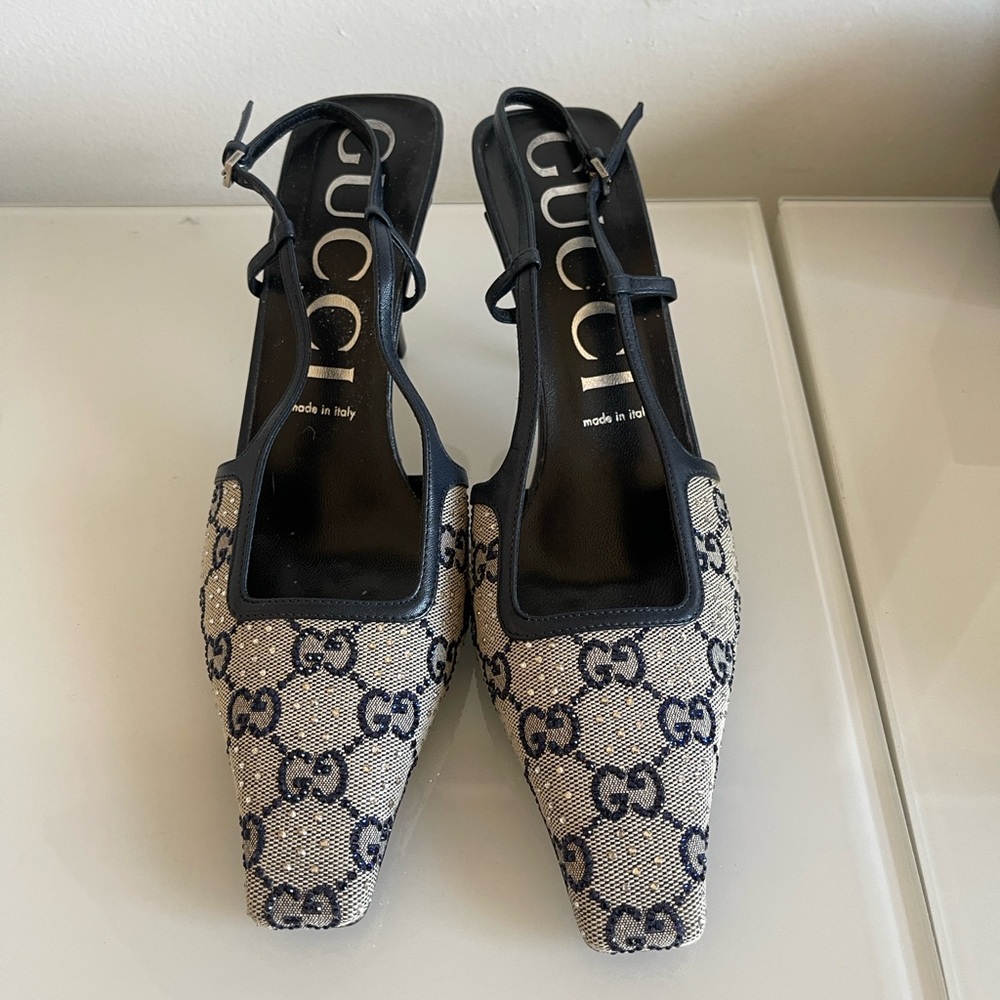 GG Monogram Slingback Pumps